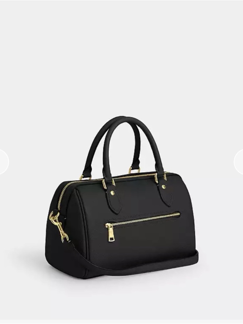 Coach Black Pebbled Leather Satchel with Gold Hardware - Picture 3 of 13